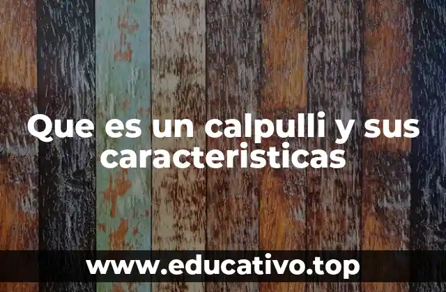 Que es un calpulli y sus caracteristicas