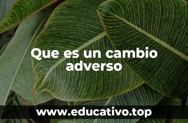Que es un cambio adverso