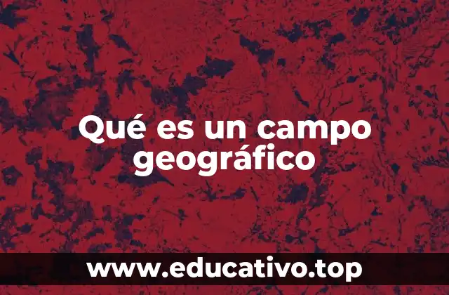 Qué es un campo geográfico