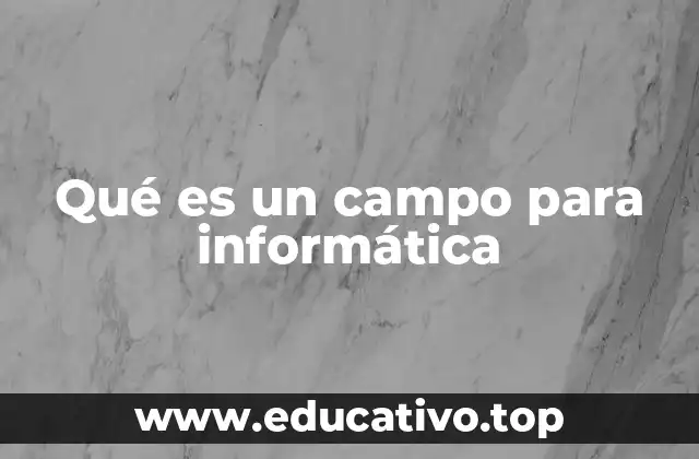 Qué es un campo para informática