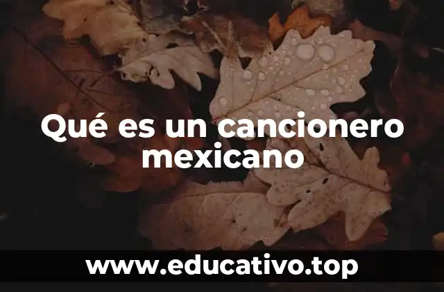 Qué es un cancionero mexicano