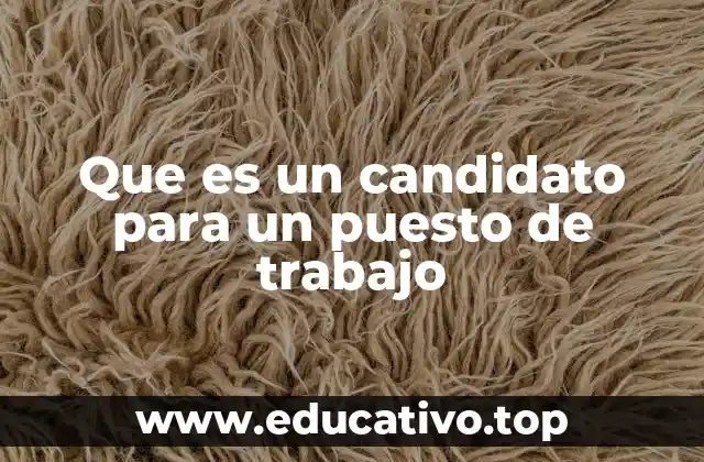 Que es un candidato para un puesto de trabajo