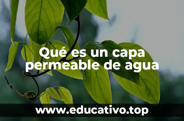 Qué es un capa permeable de agua