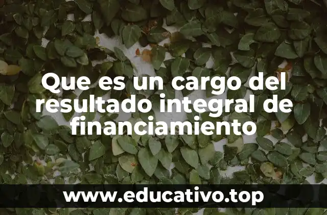 Que es un cargo del resultado integral de financiamiento