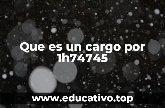 Que es un cargo por 1h74745