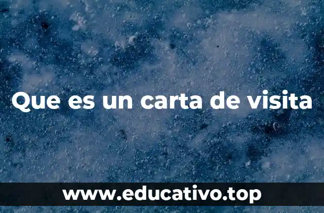 Que es un carta de visita