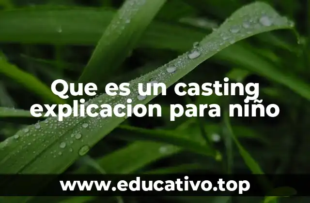 Que es un casting explicacion para niño