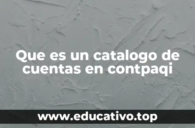 Que es un catalogo de cuentas en contpaqi