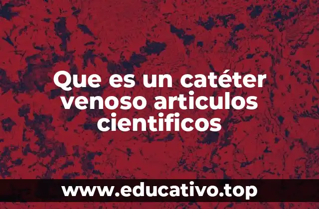 Que es un catéter venoso articulos cientificos
