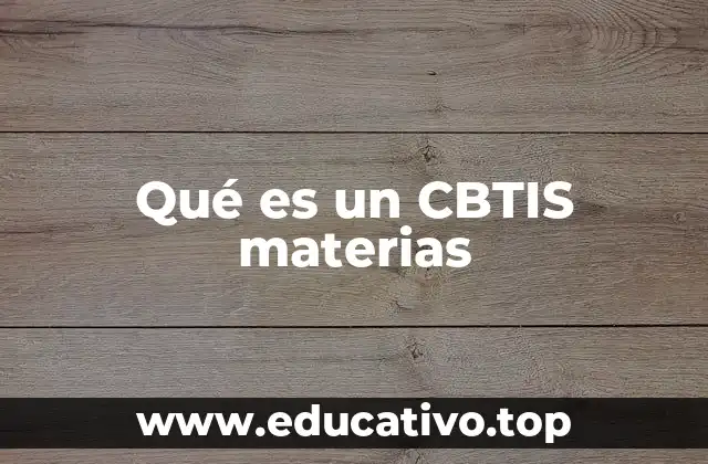 Qué es un CBTIS materias