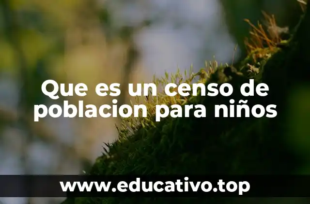 Que es un censo de poblacion para niños