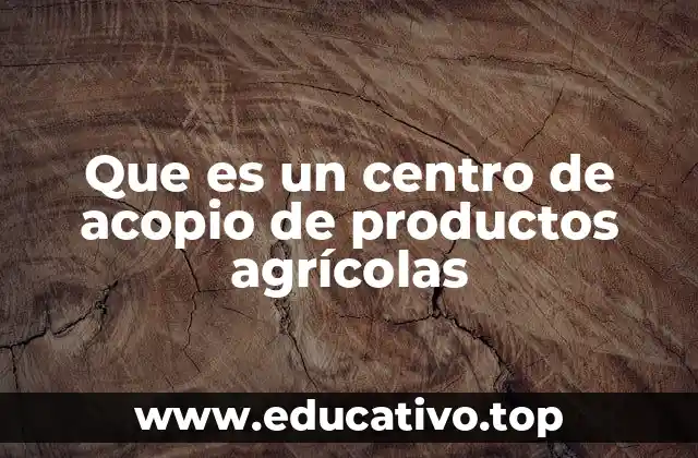 Que es un centro de acopio de productos agrícolas