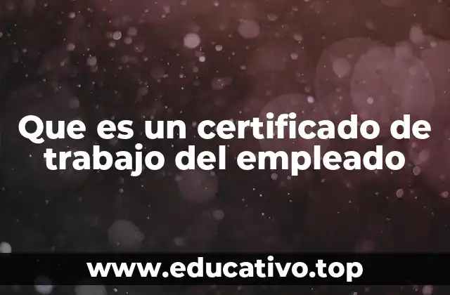 Que es un certificado de trabajo del empleado