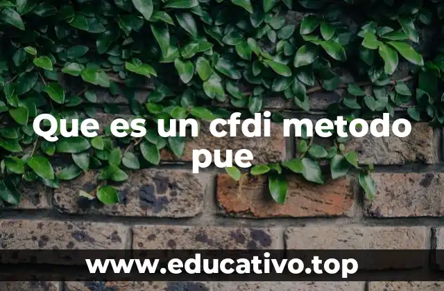 Que es un cfdi metodo pue