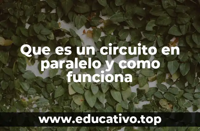 Que es un circuito en paralelo y como funciona