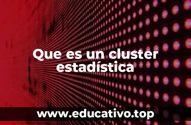Que es un cluster estadística