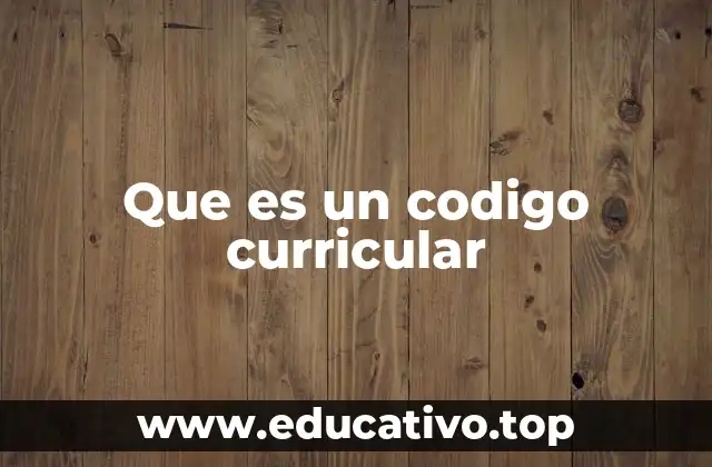 Que es un codigo curricular