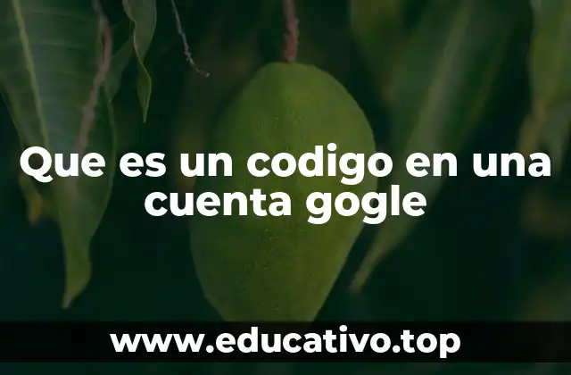 Que es un codigo en una cuenta gogle