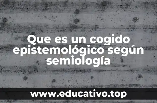 Que es un cogido epistemológico según semiología