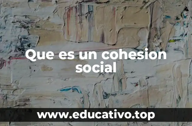 Que es un cohesion social