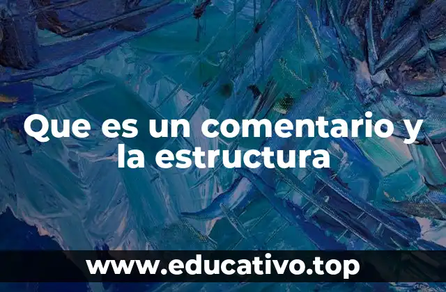 Que es un comentario y la estructura