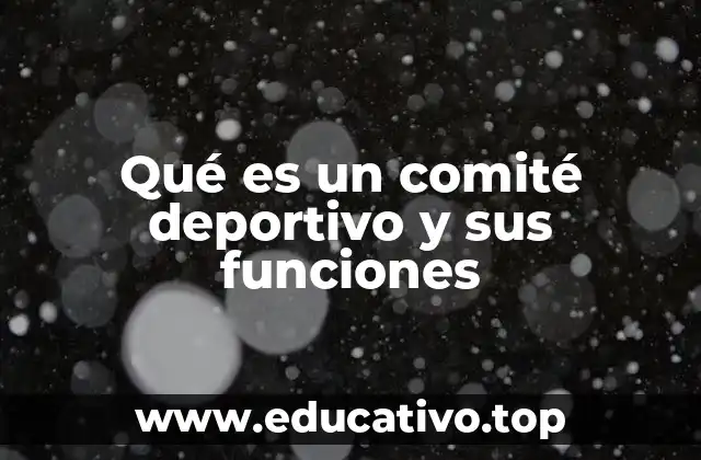 Qué es un comité deportivo y sus funciones