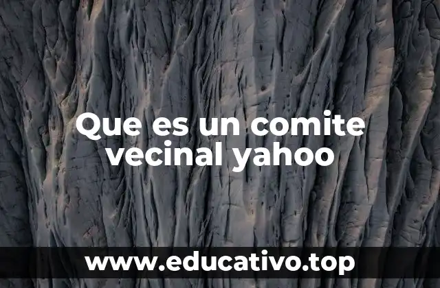 Que es un comite vecinal yahoo