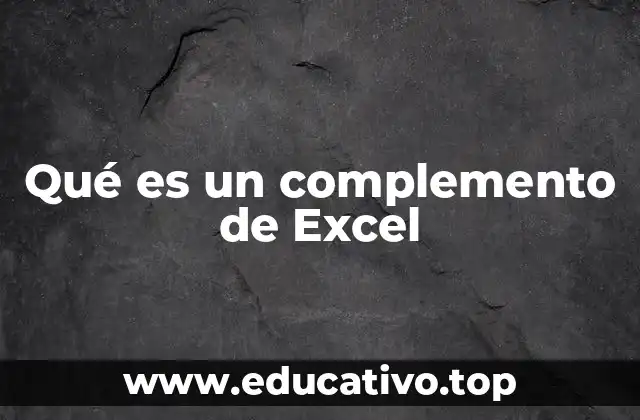 Tipos de complementos disponibles para Excel