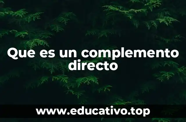 Que es un complemento directo