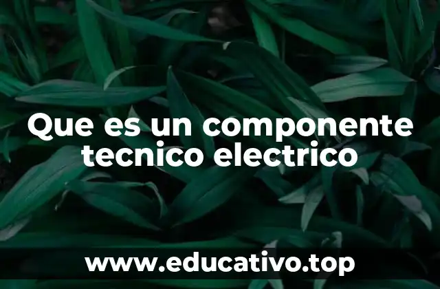 Que es un componente tecnico electrico