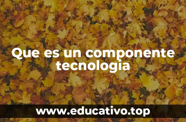 Que es un componente tecnologia