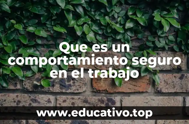 Que es un comportamiento seguro en el trabajo