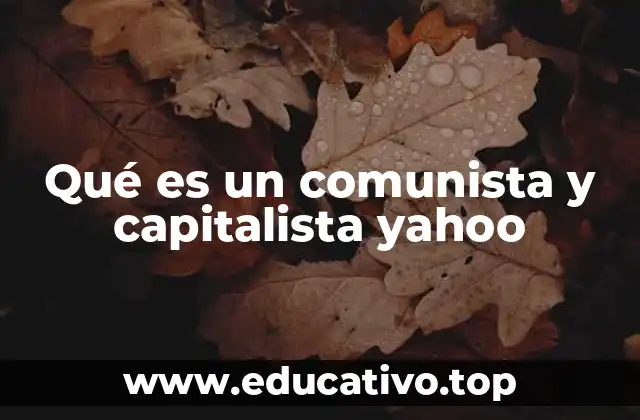Qué es un comunista y capitalista yahoo