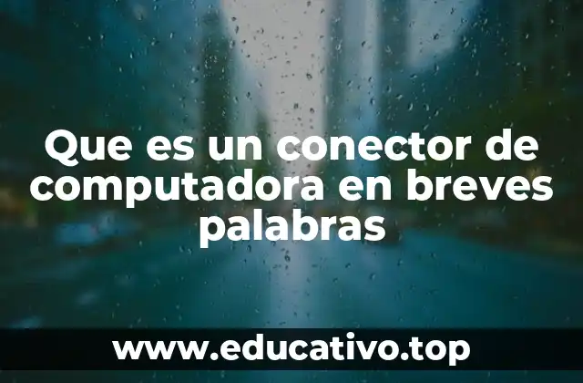 Que es un conector de computadora en breves palabras