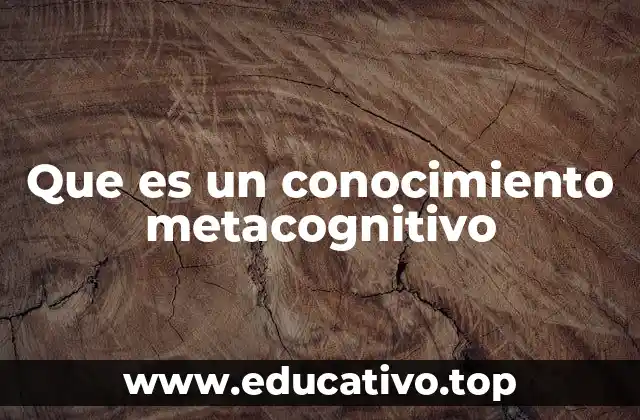 Que es un conocimiento metacognitivo