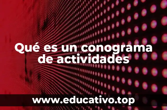 Qué es un conograma de actividades