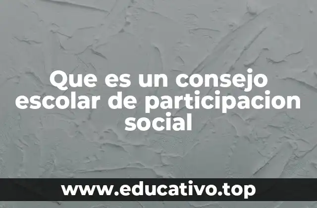 Que es un consejo escolar de participacion social