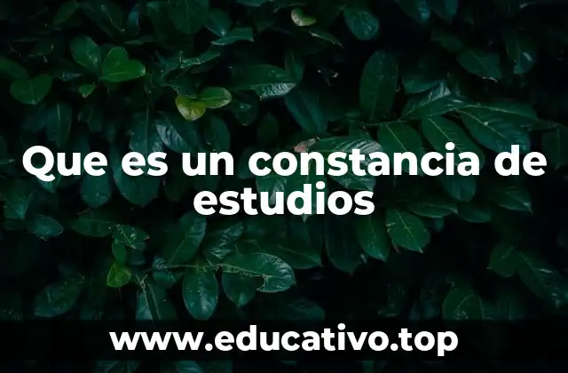 Que es un constancia de estudios