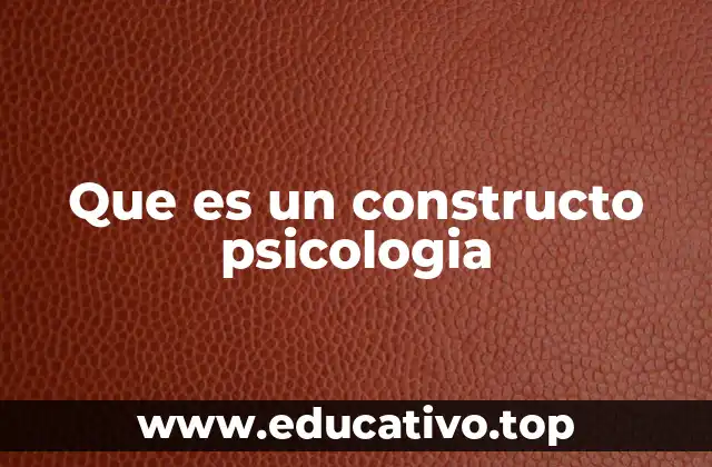 Que es un constructo psicologia