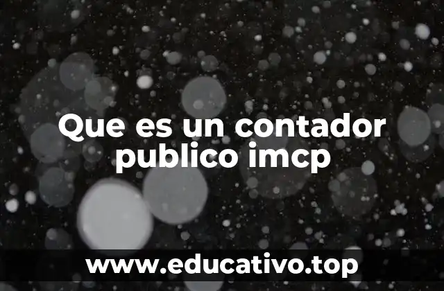 Que es un contador publico imcp