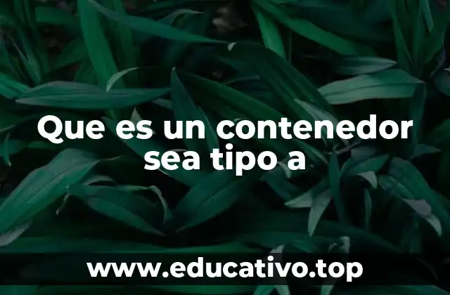 Características y ventajas del contenedor SEA tipo A