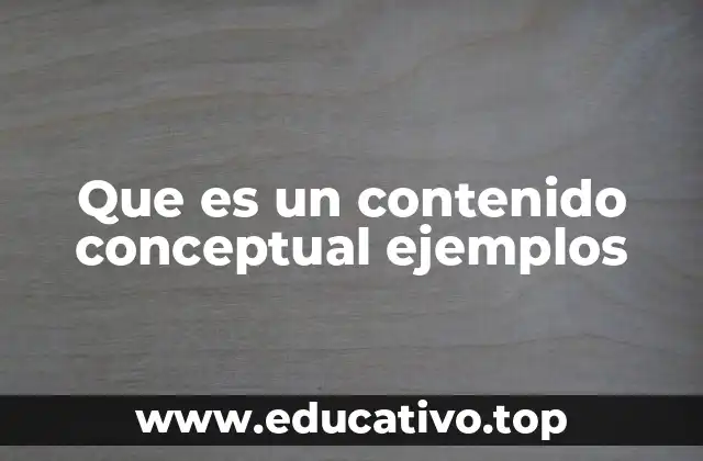 Que es un contenido conceptual ejemplos