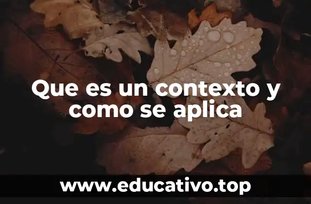 Que es un contexto y como se aplica