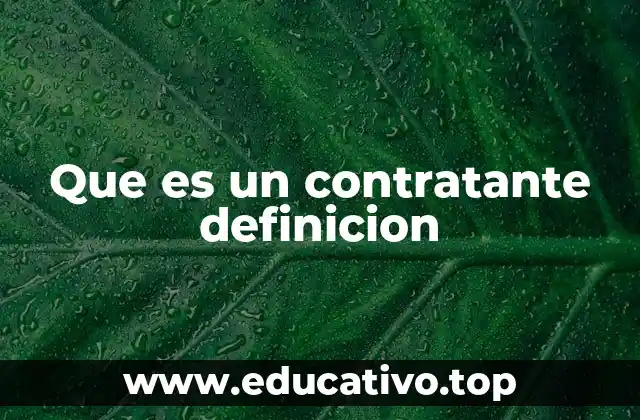 Que es un contratante definicion