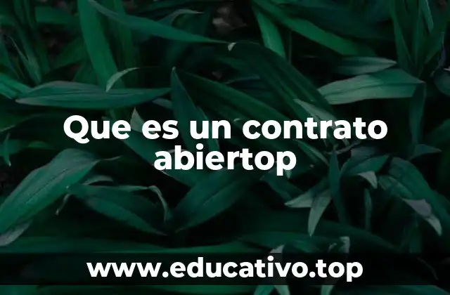 Que es un contrato abiertop