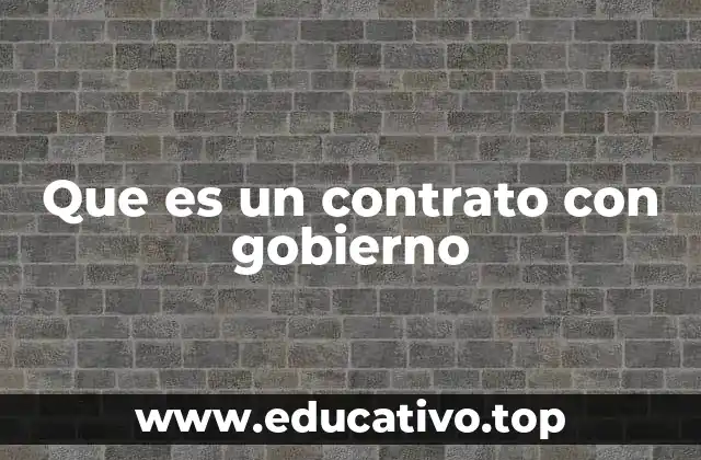 Que es un contrato con gobierno