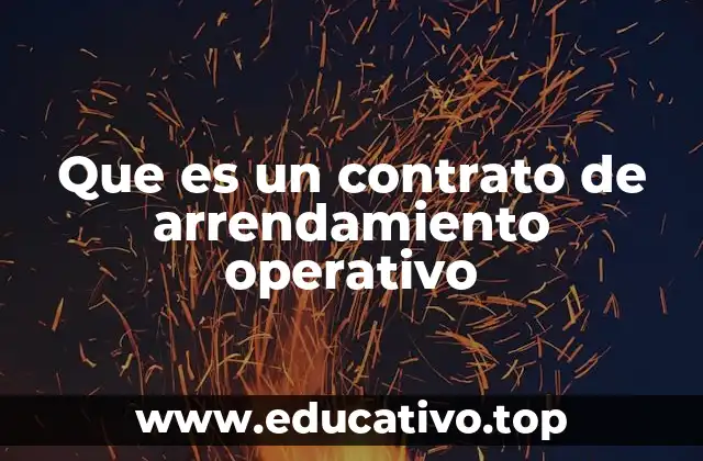 Que es un contrato de arrendamiento operativo