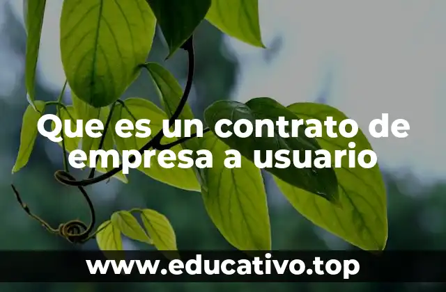 Que es un contrato de empresa a usuario