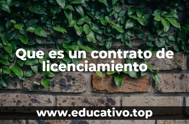 Que es un contrato de licenciamiento
