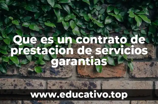 Que es un contrato de prestacion de servicios garantias